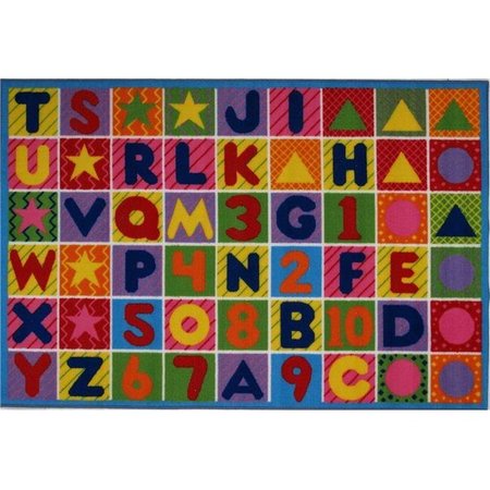 LA RUG, FUN RUGS LA Rug FT-2011-P 3958 Fun Time Collection - Numbers & Letters Rug - 39 x 58 Inch FT-2011-P 3958